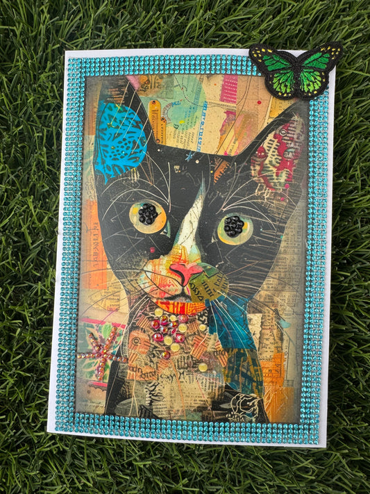 Colorful Cat Greeting Card